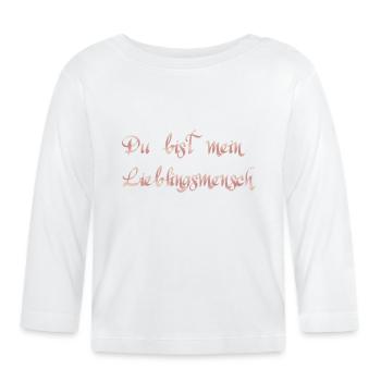 Du bist mein Lieblingsmensch - Baby Bio-Langarmshirt - Weiß - Vorne