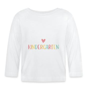 Kindergartenkind Regenbogen Ich bin jetzt im - Baby Bio-Langarmshirt - Weiß - Vorne