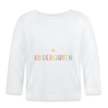Kindergarten Child Rainbow I'm Now in the - Organic Baby Long Sleeve T-Shirt - white - Front