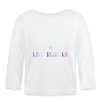 Kindergartenkind Regenbogen Ich bin jetzt im - Baby Bio-Langarmshirt - Weiß - Vorne