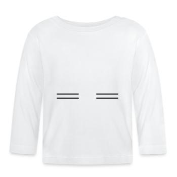 Zwei doppel Striche - Baby Bio-Langarmshirt - Weiß - Vorne