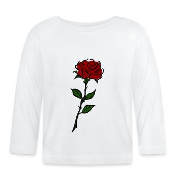 Rose - T-shirt manches longues bio Bébé - blanc - Devant