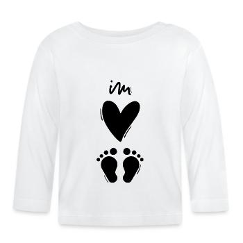 Pieds nus au cœur - pieds nus sur la plage, dans le sable... - T-shirt manches longues bio Bébé - blanc - Devant