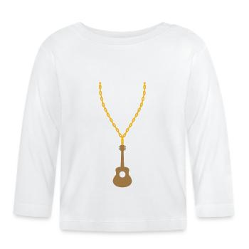 Gold Necklace Guitarist Guitar - Organic Baby Long Sleeve T-Shirt - white - Front