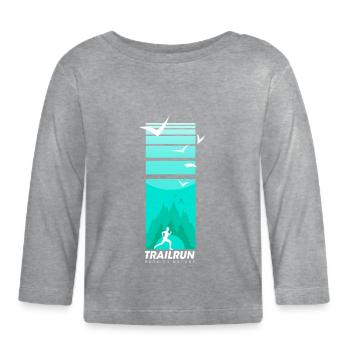 Trailrun Wilderness Runner - Organic Baby Long Sleeve T-Shirt - heather grey - Front