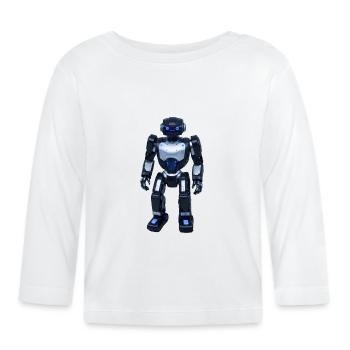 Robot - T-shirt manches longues bio Bébé - blanc - Devant