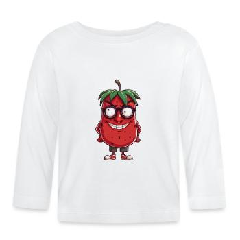 fruit - T-shirt manches longues bio Bébé - blanc - Devant