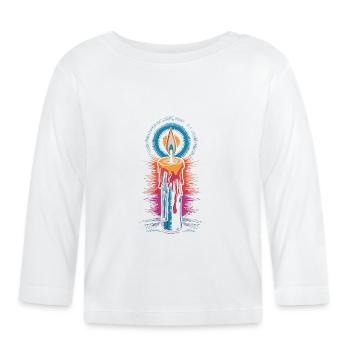 Faith Light Candle Retro Spirit Design - Organic Baby Long Sleeve T-Shirt - white - Front