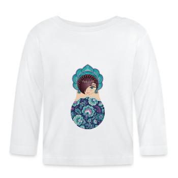 Matroschka Katharina - Baby Bio-Langarmshirt - Weiß - Vorne
