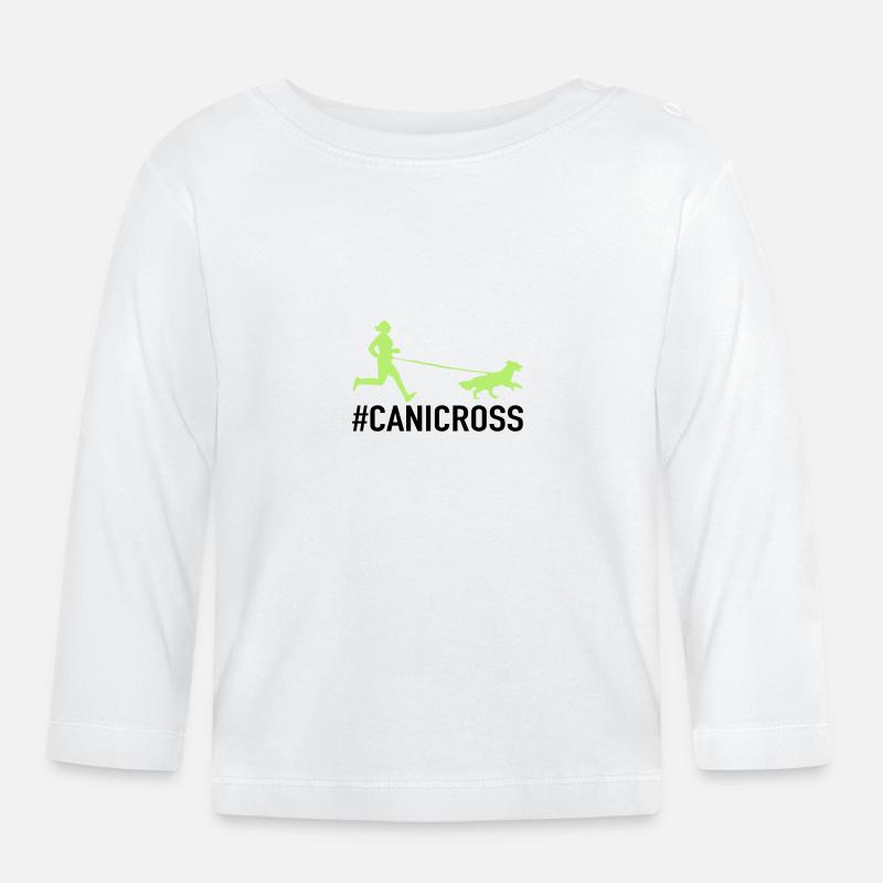 Coureur de Canicross - T-shirt manches longues bio Bébé - blanc