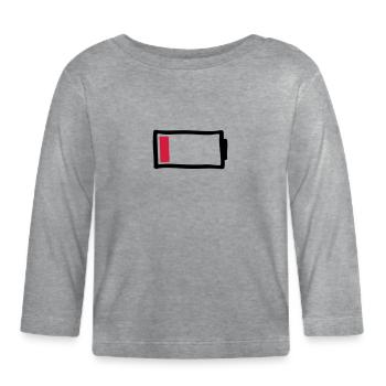 battery - Organic Baby Long Sleeve T-Shirt - heather grey - Front