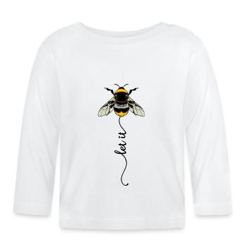 Biene Hummel - Baby Bio-Langarmshirt - Weiß - Vorne