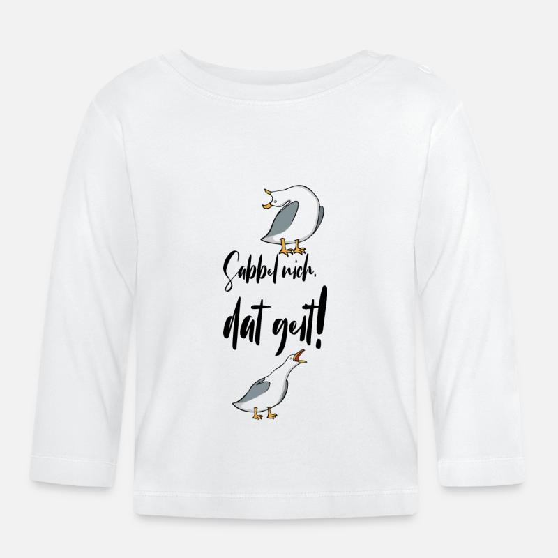 Sabbel nich dat geit - Baby Bio-Langarmshirt - Weiß