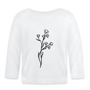 simple Wildblume - Baby Bio-Langarmshirt - Weiß - Vorne
