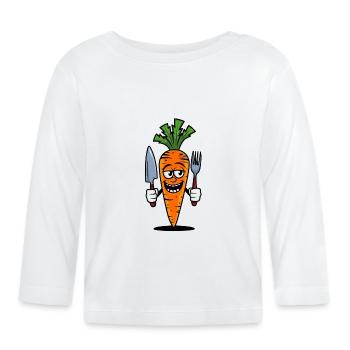 Carotte - T-shirt manches longues bio Bébé - blanc - Devant