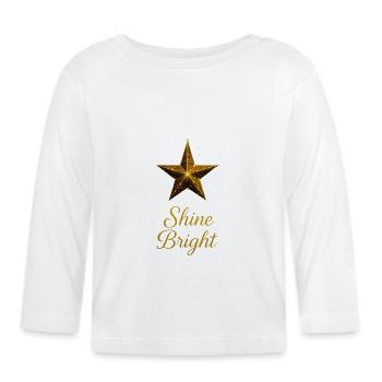 Éclat de l’étoile dorée - T-shirt manches longues bio Bébé - blanc - Devant