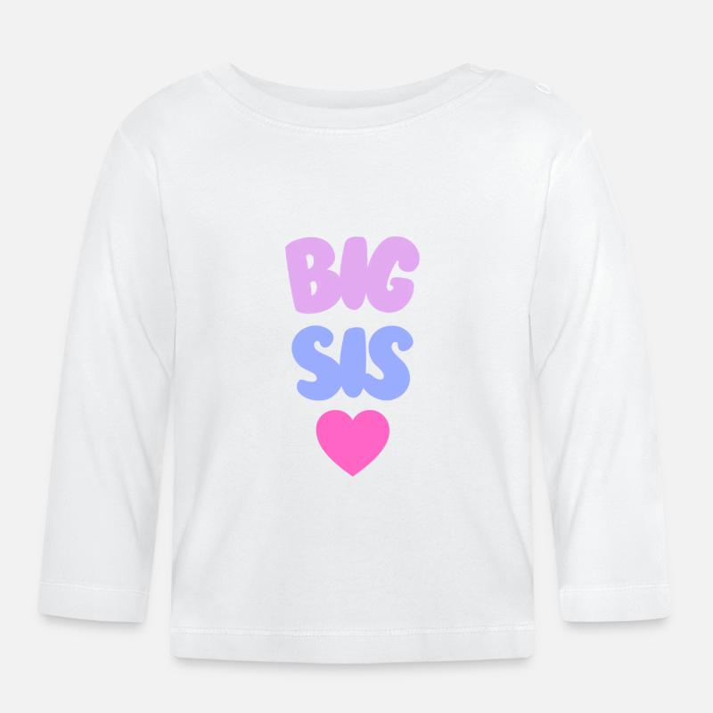 Big Sis Love - Baby Bio-Langarmshirt - Weiß