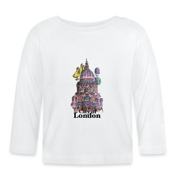 London Sketch: City Landmark Palette - Baby Bio-Langarmshirt - Weiß - Vorne