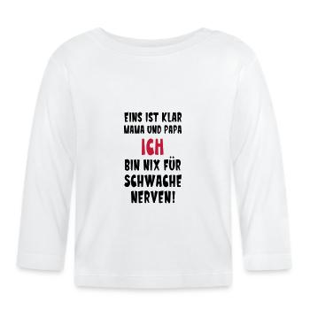 Baby Statement lustig Schwangerschaft - Baby Bio-Langarmshirt - Weiß - Vorne