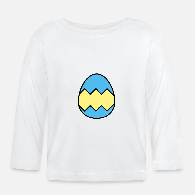 Osterei farbenfroh - Baby Bio-Langarmshirt - Weiß