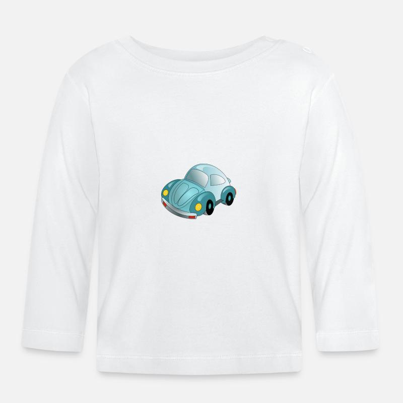 Auto - Baby Bio-Langarmshirt - Weiß
