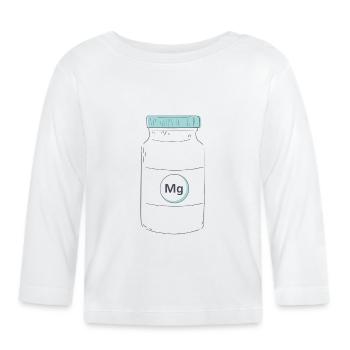 Complément alimentaire protéine de magnésium - T-shirt manches longues bio Bébé - blanc - Devant