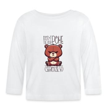 Serious Teddy - Organic Baby Long Sleeve T-Shirt - white - Front
