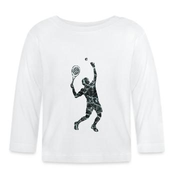 Tennis Splash Serve - Baby Bio-Langarmshirt - Weiß - Vorne