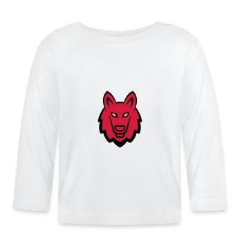 Wolf Mascot Logo - Organic Baby Long Sleeve T-Shirt - white - Front