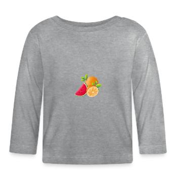 fruits - T-shirt manches longues bio Bébé - gris chiné - Devant