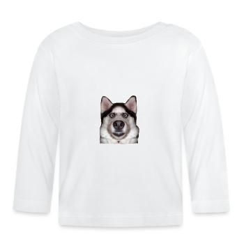 Drôle de chien - T-shirt manches longues bio Bébé - blanc - Devant