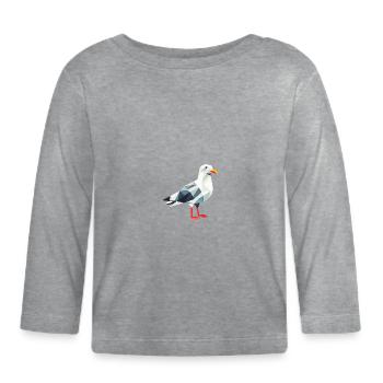 Comic Nordsee Hamburg Polygon Möwe Vogel Küste - Baby Bio-Langarmshirt - Grau meliert - Vorne