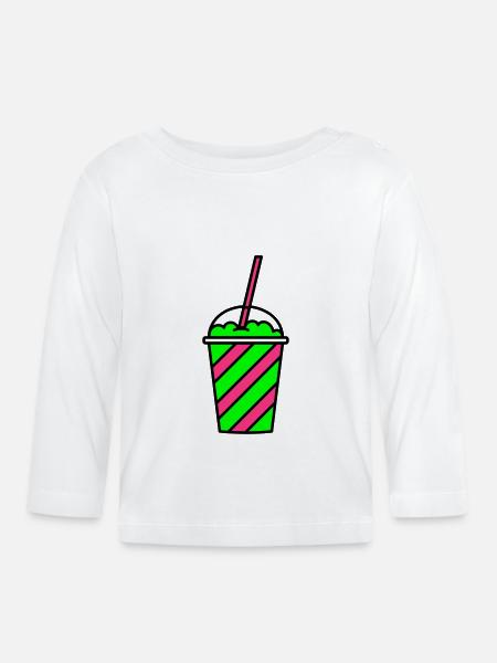 Slush Eis Becher - Baby Bio-Langarmshirt - Weiß