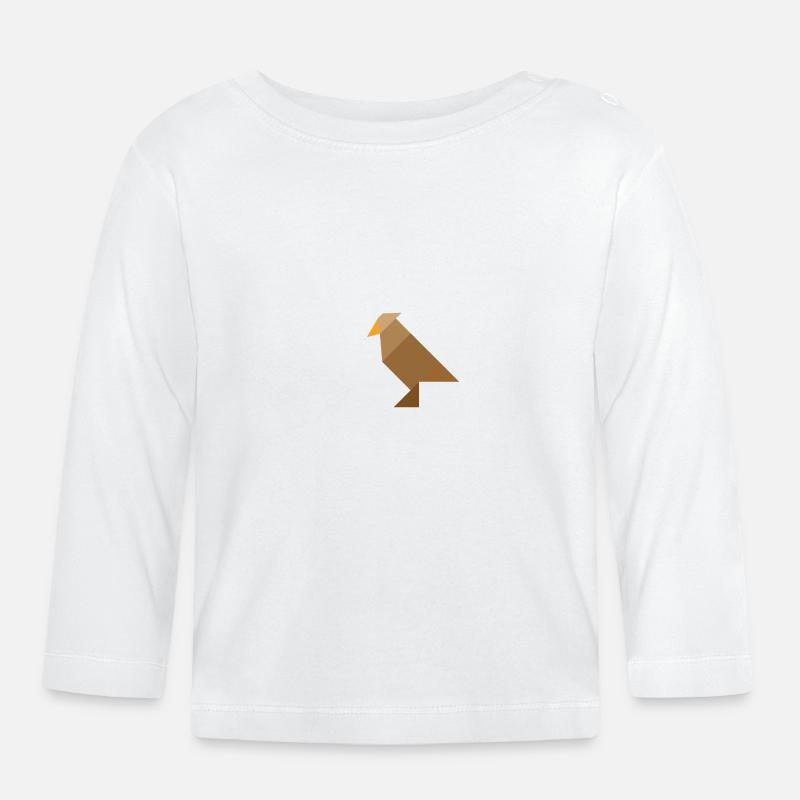 Vogel - Tangram - Baby Bio-Langarmshirt - Weiß