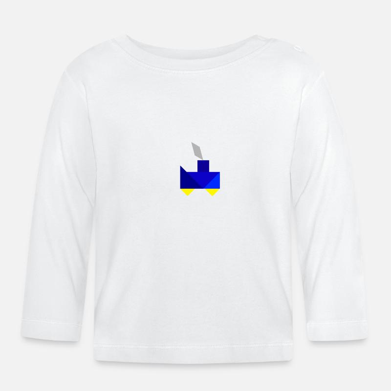 Zug - Tangram - Baby Bio-Langarmshirt - Weiß