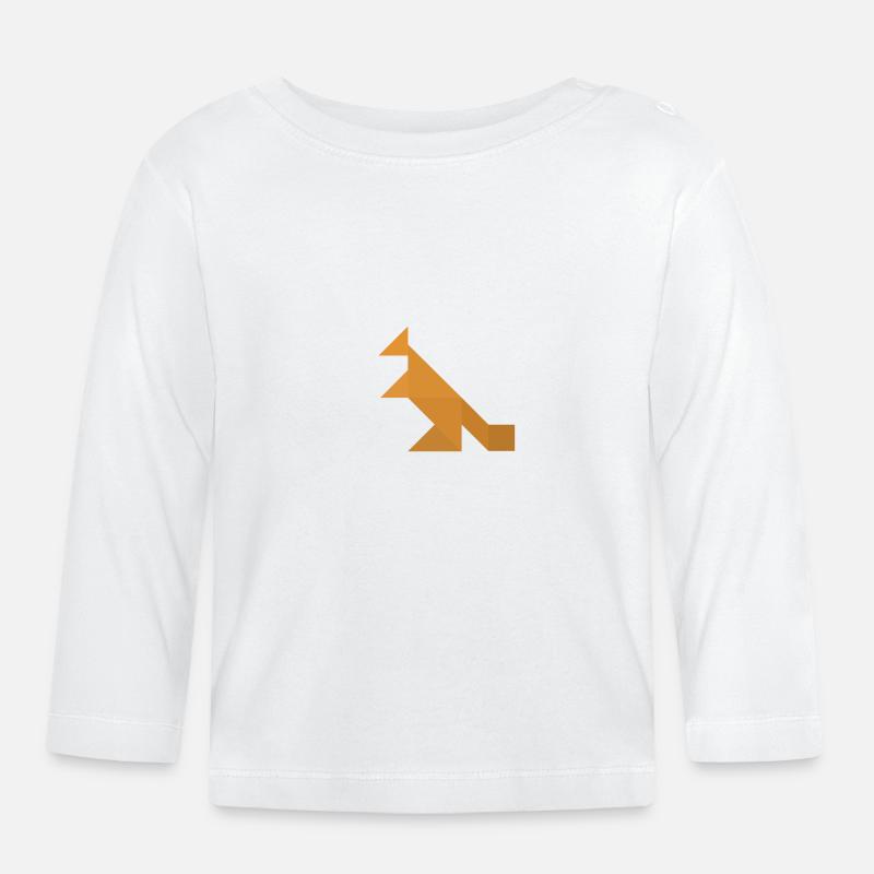 Känguru - Tangram - Baby Bio-Langarmshirt - Weiß