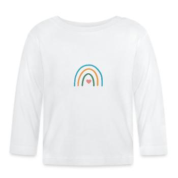 Arc-en-ciel personnalisable - T-shirt manches longues bio Bébé - blanc - Devant