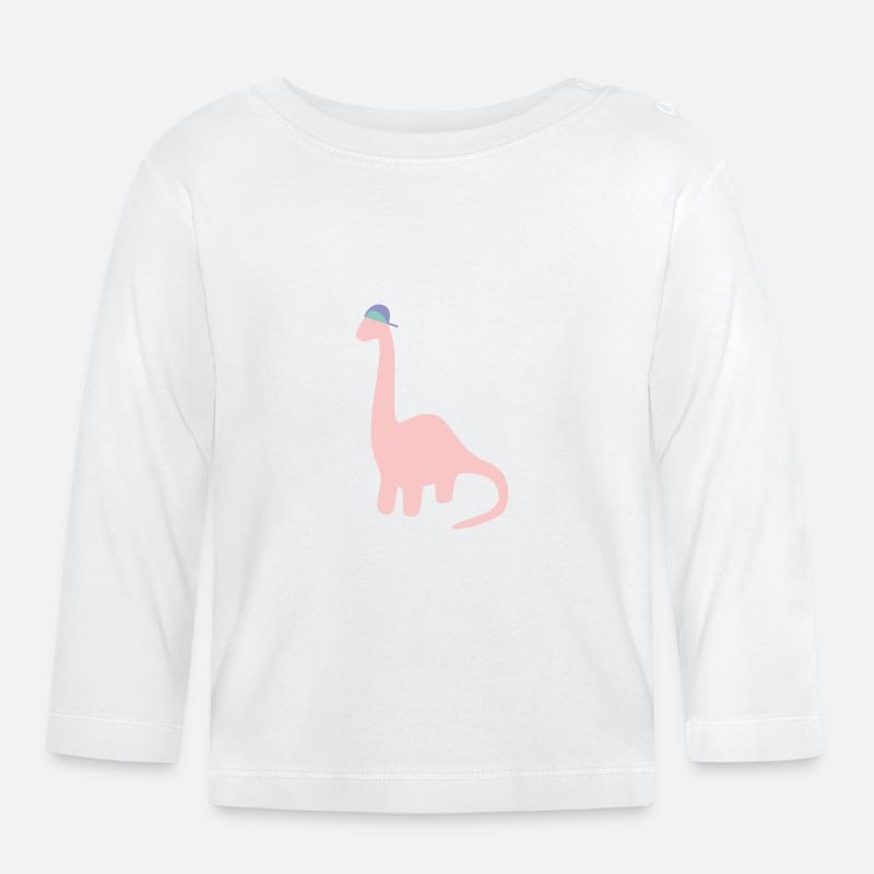 Dinosaurier - Baby Bio-Langarmshirt - Weiß
