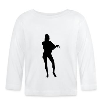 Singer and Dancer Silhouette vector design - Organic Baby Long Sleeve T-Shirt - white - Front