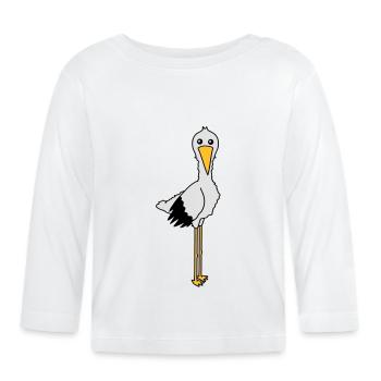stork - Organic Baby Long Sleeve T-Shirt - white - Front