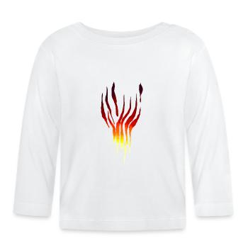 Flammes Tribales - T-shirt manches longues bio Bébé - blanc - Devant