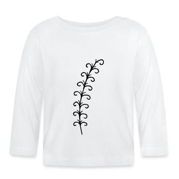Branch branch leaf leaves plant nature mistletoe fir - Organic Baby Long Sleeve T-Shirt - white - Front
