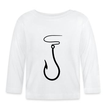 Hameçons symbole pêcheur - T-shirt manches longues bio Bébé - blanc - Devant