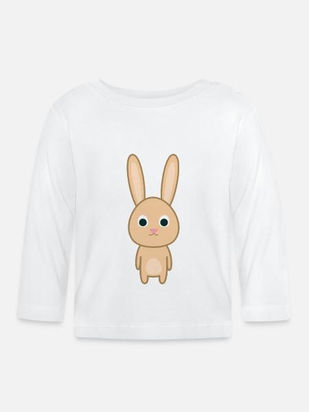 Hase - Baby Bio-Langarmshirt - Weiß
