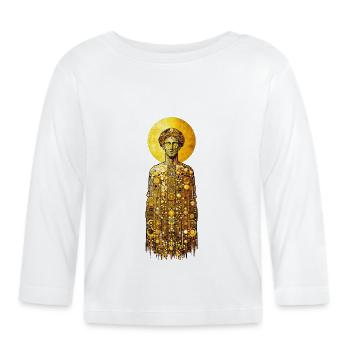 Gustav Klimt Gott - Baby Bio-Langarmshirt - Weiß - Vorne