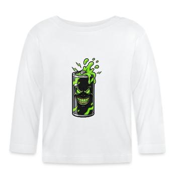 Grim Battery Green Battery Slime - Organic Baby Long Sleeve T-Shirt - white - Front