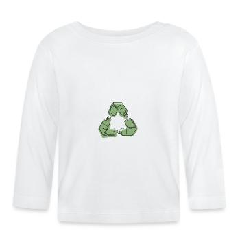 Recycling Flaschen - Baby Bio-Langarmshirt - Weiß - Vorne