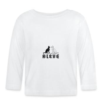 Le chat de Schrödinger est mort et vivant - T-shirt manches longues bio Bébé - blanc - Devant