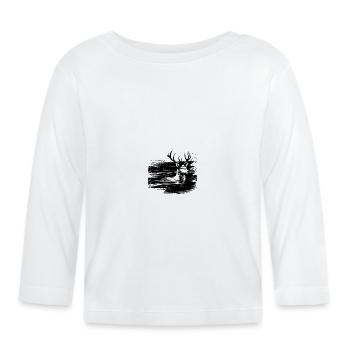 Hirschbock Ink Art - Organic Baby Long Sleeve T-Shirt - white - Front