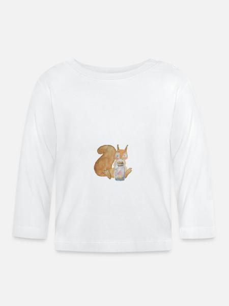 Your lucky squirrel - Organic Baby Long Sleeve T-Shirt - white
